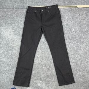 George Jeans Mens Size 36x34 Black Straight Leg Classic Casual Denim Pants